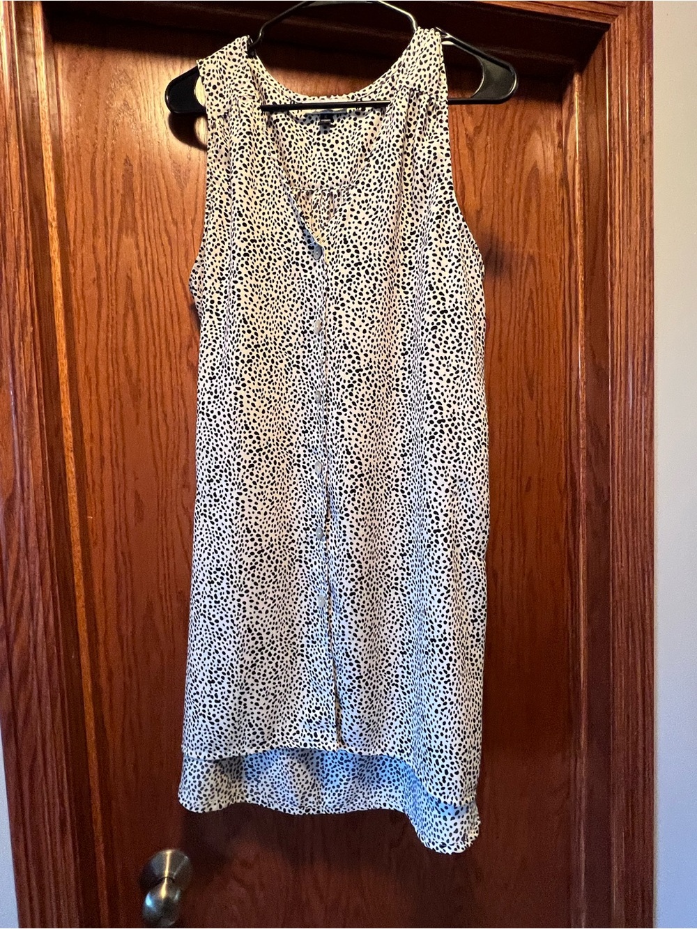 Sleeveless Black Speckle Mini Dress - Lightweight Shift